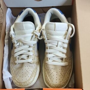 Kids Cream and Blue Sneakers